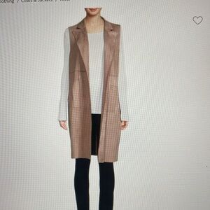 Joan Vass long faux suede vest